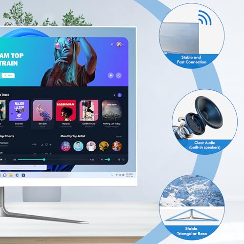 Image of All-in-One Desktop PC, 23.8 inch AMD Ryzen5-3500U, 8GB RAM, 512GB SSD, Full HD IPS Display, Wired Keyboard & Mouse, RGB Speaker (Black)