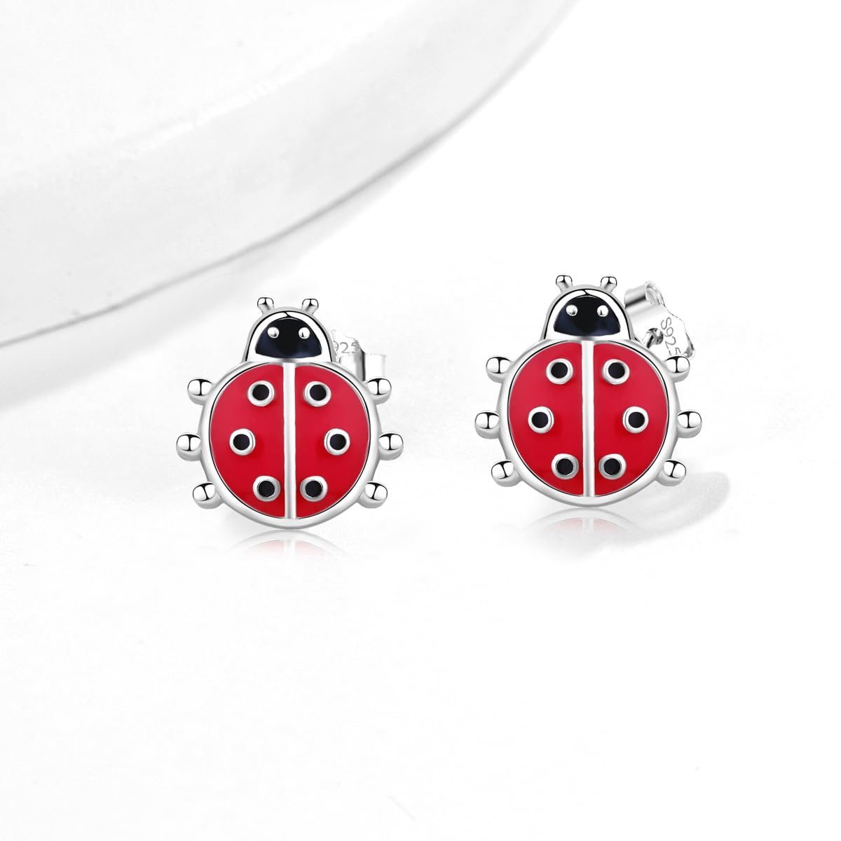 Boucles d'oreilles coccinelle/pingouin/dinosaure/vache des Highlands/éléphant/koala/loutre de mer en argent sterling 925 hypoallergénique mignon animal boucles d'oreilles bijoux cadeaux pour filles