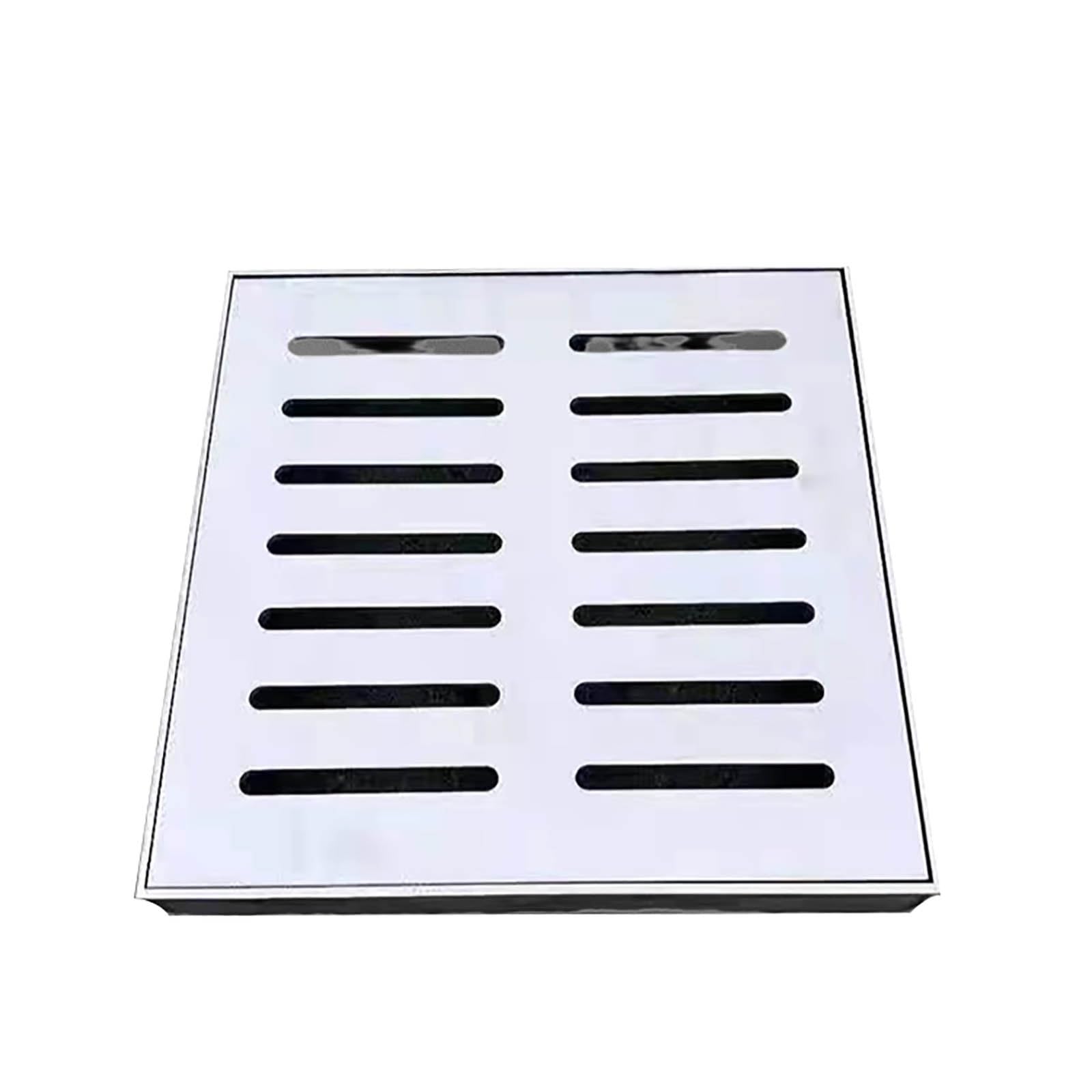 Tapa de Rejilla de desagüe Exterior Grande - Sistema de Drenaje de Zanja y sumideros de Acero Inoxidable, 20x20x3cm, Resistente, a Prueba de óxido, Ideal para el Drenaje de Jardines y Patios