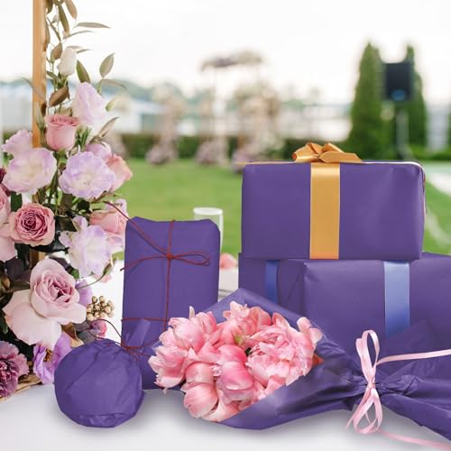 Image of 120 Sheets 20 inchX14 inch Purple Tissue Paper for Gift Bags Wrapping, Art Tissue Paper Bulk for Weddings Birthday Party Crafts Decoration