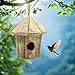 Wooden Birdhouses for Outside, Hanging Birdhouse, Cardinal Bird House Nesting Box, Natural Wood Bluebird Houses for Outdoors Finch Bluebird Cardinals, Garden Decoration