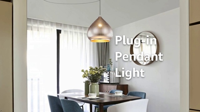 Image of Sliver Pendant Light Plug-in Hanging Lamp fixtures Nordic Style