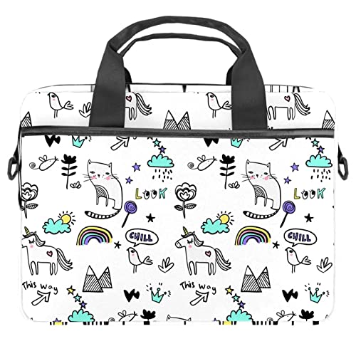 Sac ordinateur portable 13 13.3 14.5 pouces bandoulière chat noir