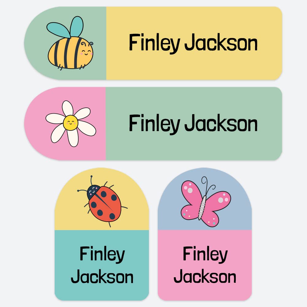Dotty About Paper 50 x Butterfly Friends Name Labels