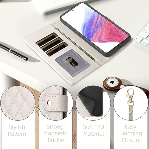 Furiet Capa carteira para Samsung Galaxy A12/M12 com protetor de tela de vidro temperado e alça de pulso destacável, compartimento para cartão de couro PU de luxo, à prova de choque, capa para celular