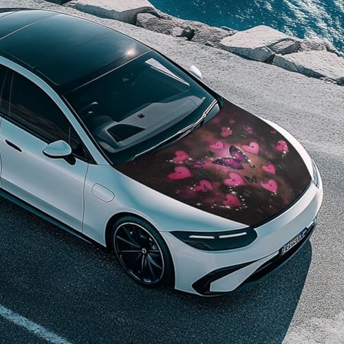 Image of Car Hood Cover,Butterfly Print Decoration Print Stylish Car Hood Cover Protector Suitable Most Automotive Sedans Trucks Pickup Sports Cars for Outdoor
