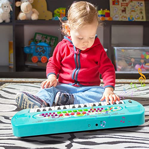 Raimy Kids Piano Keyboard, 32 Keys Portable Piano Early Learning Educational Electronic Music Keyboard Instrument Toys For 3 4 5 6 Year Old Boys And Girls (Blue) #TOP4