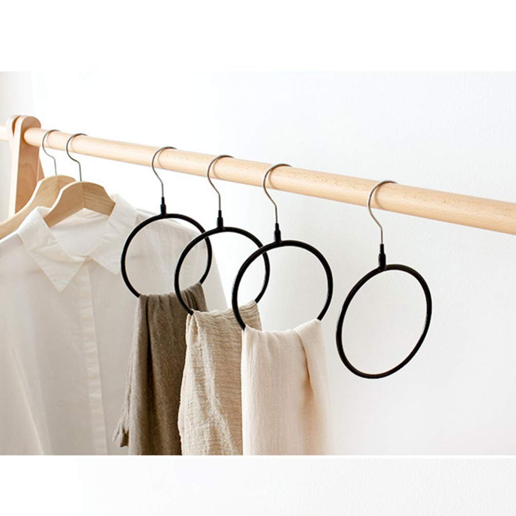 TOPBATHY 5pcs Hook Wardrobe Belt Hanger Necktie Hanger Scarf Hanger Closet Ring Hangers Round Hangers