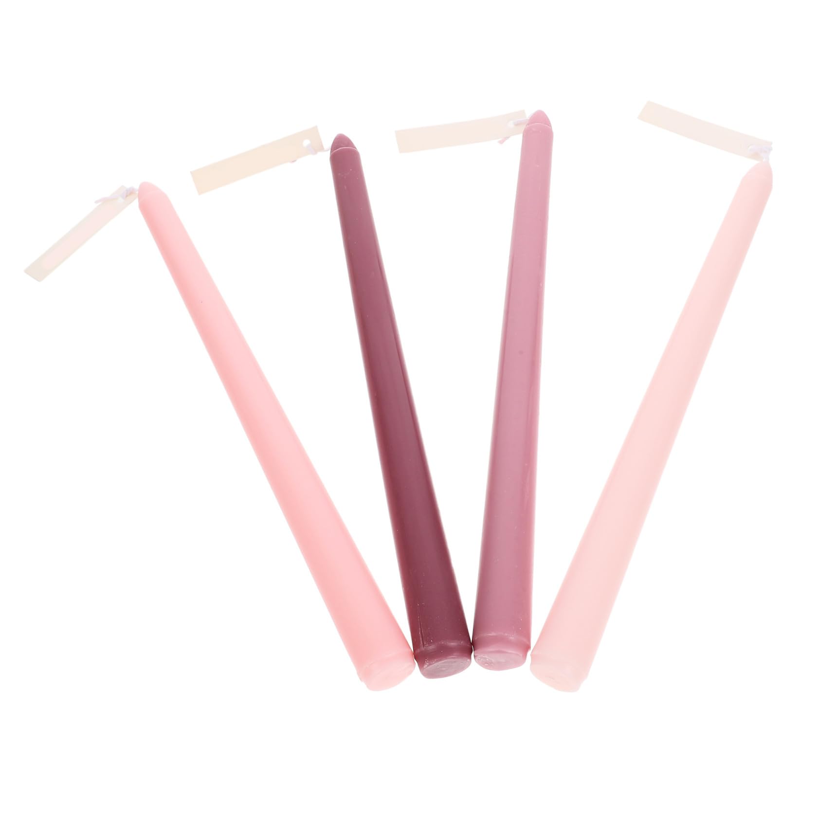 Candele Profumate Palo lungo 4 Pezzi Set Decorazione Matrimonio Rosa Sfumata Paraffina senza Fumo Atmosfera Romantica per Feste e