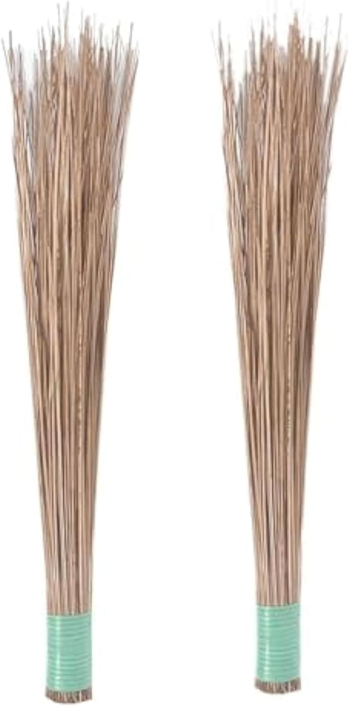 New Trend Wet Floor, Garden, Outdoor Cleaning Natural and Pure Bamboo Seek Coconut Jhadu/Brooms - Pack of 2