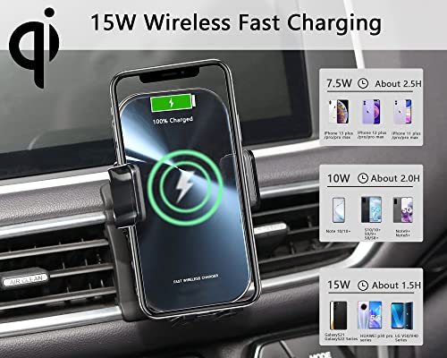 ZChan Car Phone Holder Fit for Audi A3 S3 RS3 8V 2020-2014,Phone Mount with 15W Fast Charging,Stand in Car Air Vent/Dashboard,Auto-Clamping Wireless Car Charger Custom for iPhone,Samsung,LG ect.