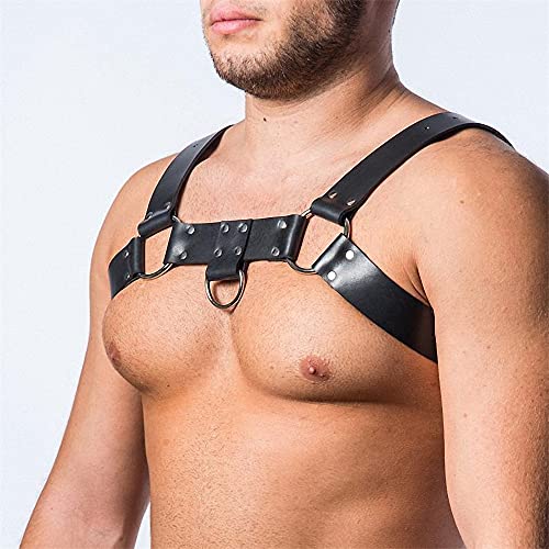 Goobester Men Leather Harness Adjustable Body Chest Harness Belt Strap Punk3