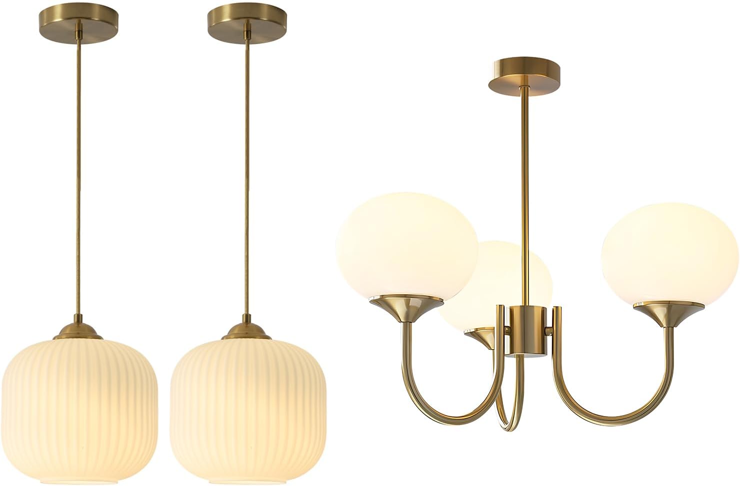 Vintage Milk Glass Pendant Lights Kitchen Island 3 Light Brushed Gold Chandelier Light Fixture White Globe Chandelier Small Living Room Pendant Light Fixture