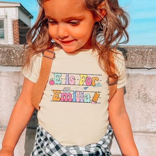 GABITA Personalized Kindergarten Shirts for Girls, Back to School Shirt for Girls, First Day of School Shirt3