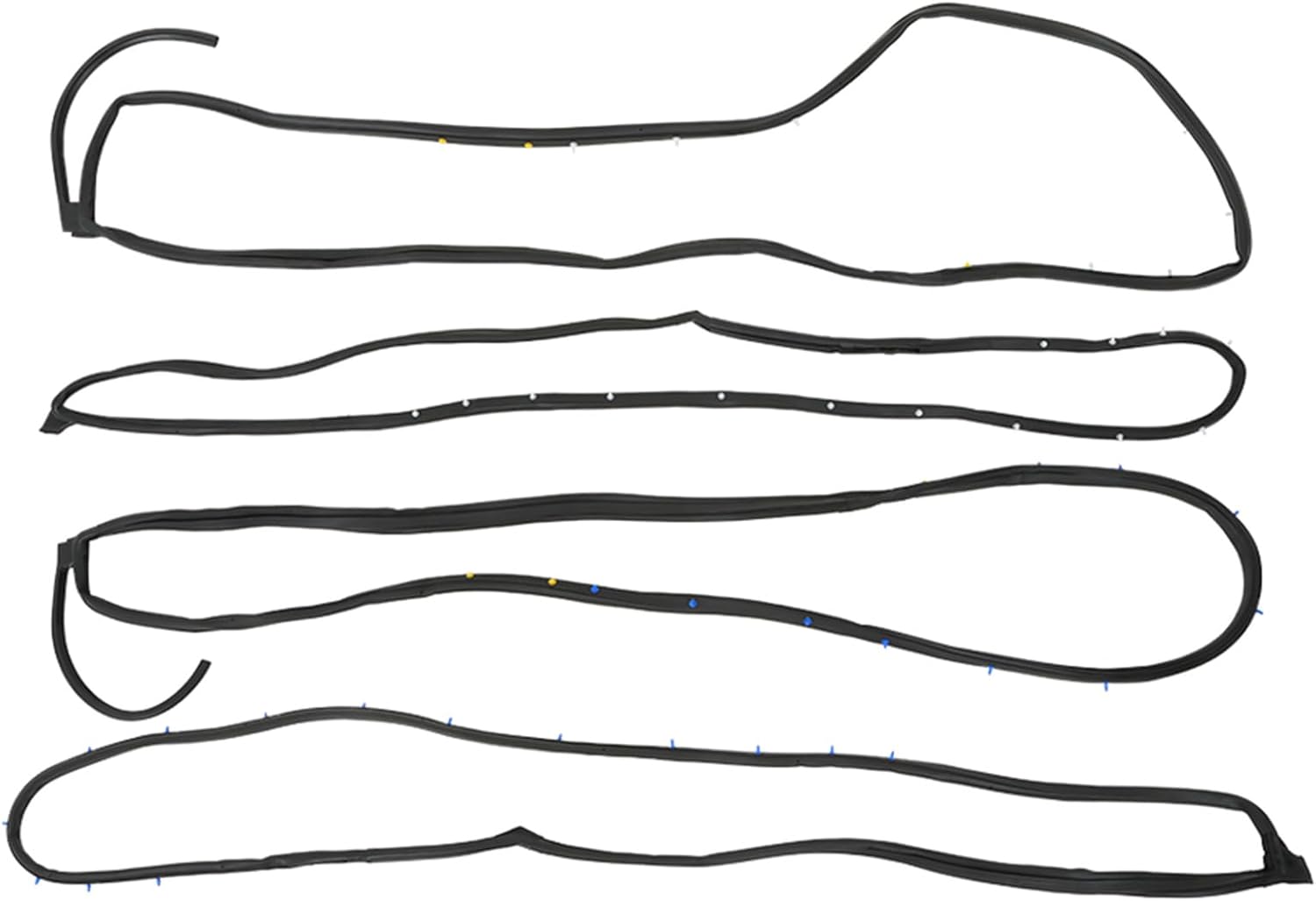 GXYWADY 4PCS Door Seal Kit Strip Rubber Stripping Replacement for CR-V CRV 2002 2003 2004 2005 2006 Replacement for 72310-S9A-003 72350-S9A-003 72810-S9A-003 72850-S9A-003
