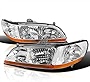 SPEC-D TUNING Jdm Chrome Housing Clear Lens Headlights Compatible with Honda Accord 1998-2002 L+R Pair Head Light Lamp Assembly