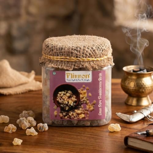 Image of Oman Pure Frankincense Resin (65 Gm) | Boswellia carterii | Natural Aromatic Incense Resin | Frankincense Tears & Granules | for Pooja, Meditation & Home Fragrance | Long Lasting Aroma