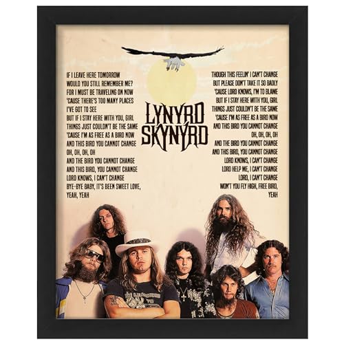 AMERICAN LUXURY GIFTS Free Bird Lynyrd Skynyrd Music Wall Art Print - Retro Song Lyrics Poster, Classic 70's Rock Decor for Home, Office, Studio, or Music Room (Unframed, 8 x 10 inches)