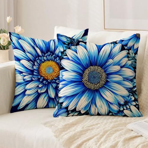 Housse coussin 70x70 bleu imperméable pour votre canapé ou balcon - 3