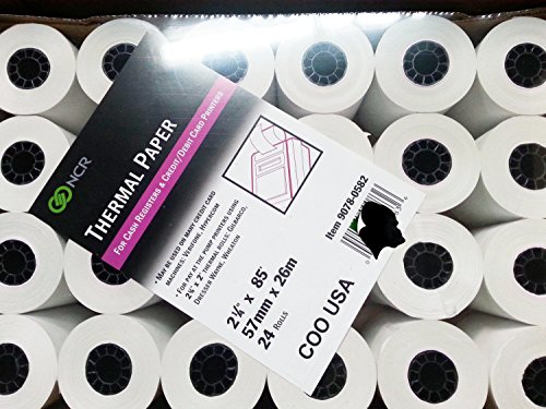 Thermal Receipt Paper Rolls, 2-1/4in X 85' 24Pack NCR 9078-0582 First Data FD50 ti Verifone Vx510 570 Hypercom Equinox T4220 T4230 T4205