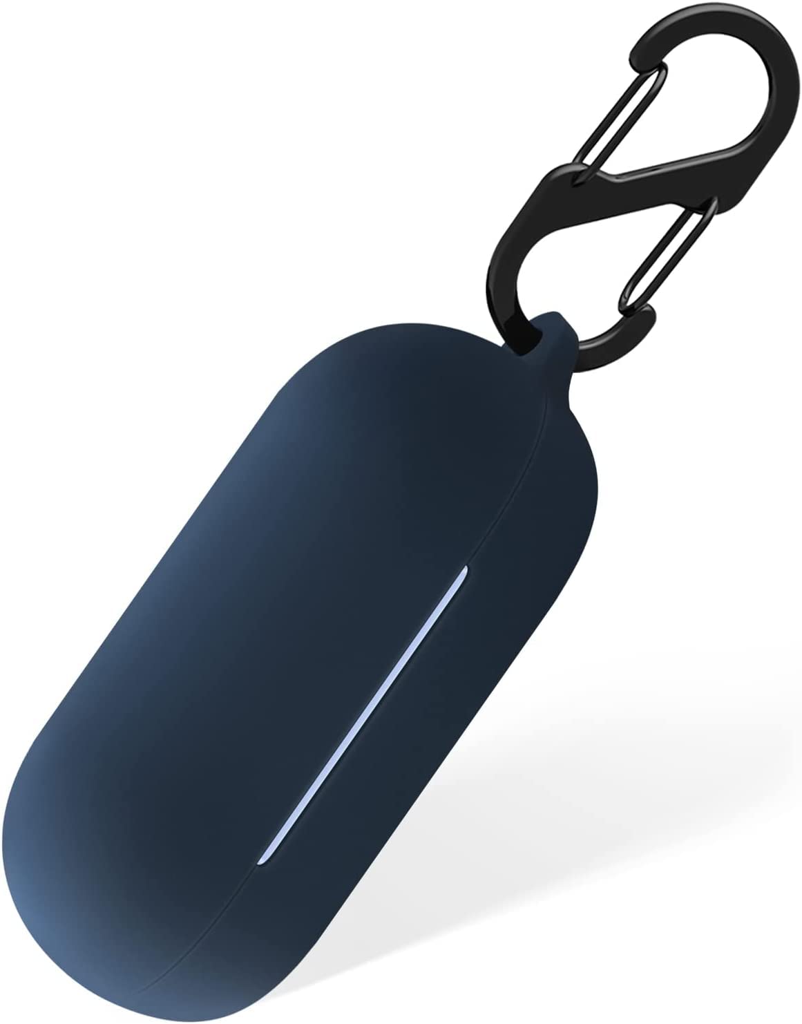 Carrying Case Compatible with Sony WF-C700N, Portable Scratch Shock Resistant Silicone Cover with Carabiner (Navy)