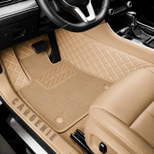 Image of 7D Car Floor Mats for Mahindra 3XO EV 2026 | Beige | Waterproof | Anti-Slip | PU Leather | Full Coverage | All Weather | Custom Fitted 7D Car Foot Mats
