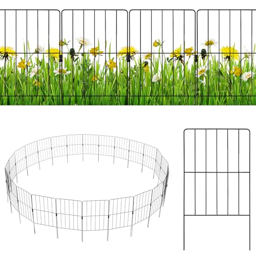 SOARS 25 Stück Gartenzaun, Teichzaun 60cm hoch, dekorative Zäune Komplettset Metall, Gitterzaun zum stecken, Hundezaun, Schwarz SOARS 25 Stück Gartenzaun, Teichzaun 60cm hoch, dekorative Zäune Komplettset Metall, Gitterzaun zum stecken, Hundezaun, Schwarz
