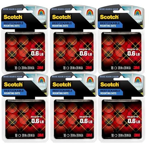 Pastilles de fixation autocollantes Scotch cercles transparents pour suspendre sans trou