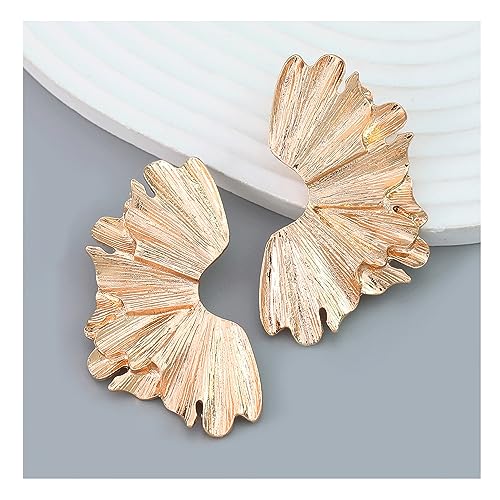 Gold Statement Earrings for Women Large Gold Earrings Gold Flower Earrings Ginkgo Leaf Earrings Summer Beach Party Jewelry for Women2