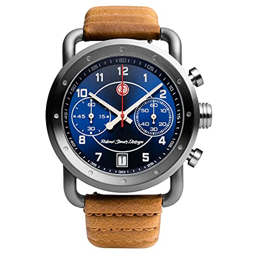 Montre Roland Sands Icon en acier et chronographe bleu de luxe
