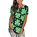 Briskorry Oberteile Damen St. Patricks Day Kurzarm Shirt 3D gedrucktes Rundhalsausschnitt Tshirt für Teenager Mädchen Lässige Oversize Lose Longshirts Mode Top Tee