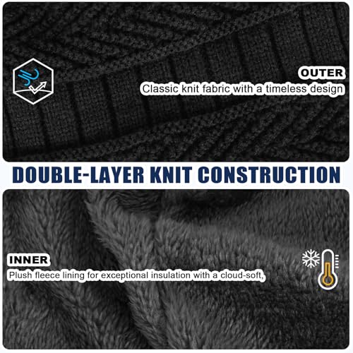 TAGVO Cálida Gorro de Punto Invierno Unisex, Pasamontañas Prueba de Viento con Calentador de Cuello Elástico, Térmico Máscara de Esquí de Ciclismo para Mujeres Hombres Deportes Aire Libre - imagen 2