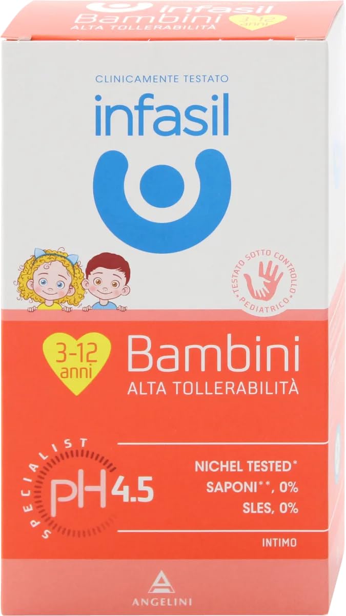 8 detergenti Intimo Bambini, detergenti intimi per bambini, testati sotto controllo pediatrico, senza coloranti e saponi, 200 ml + portachiavi Beni Culinari gratuito