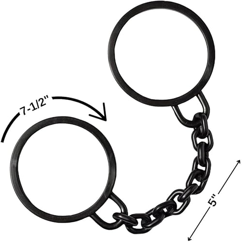 Vista 4 de amscan Accesorio de disfraz de grilletes de juguete, 7 1/2 x 3 pulgadas, negro, 1 unidad