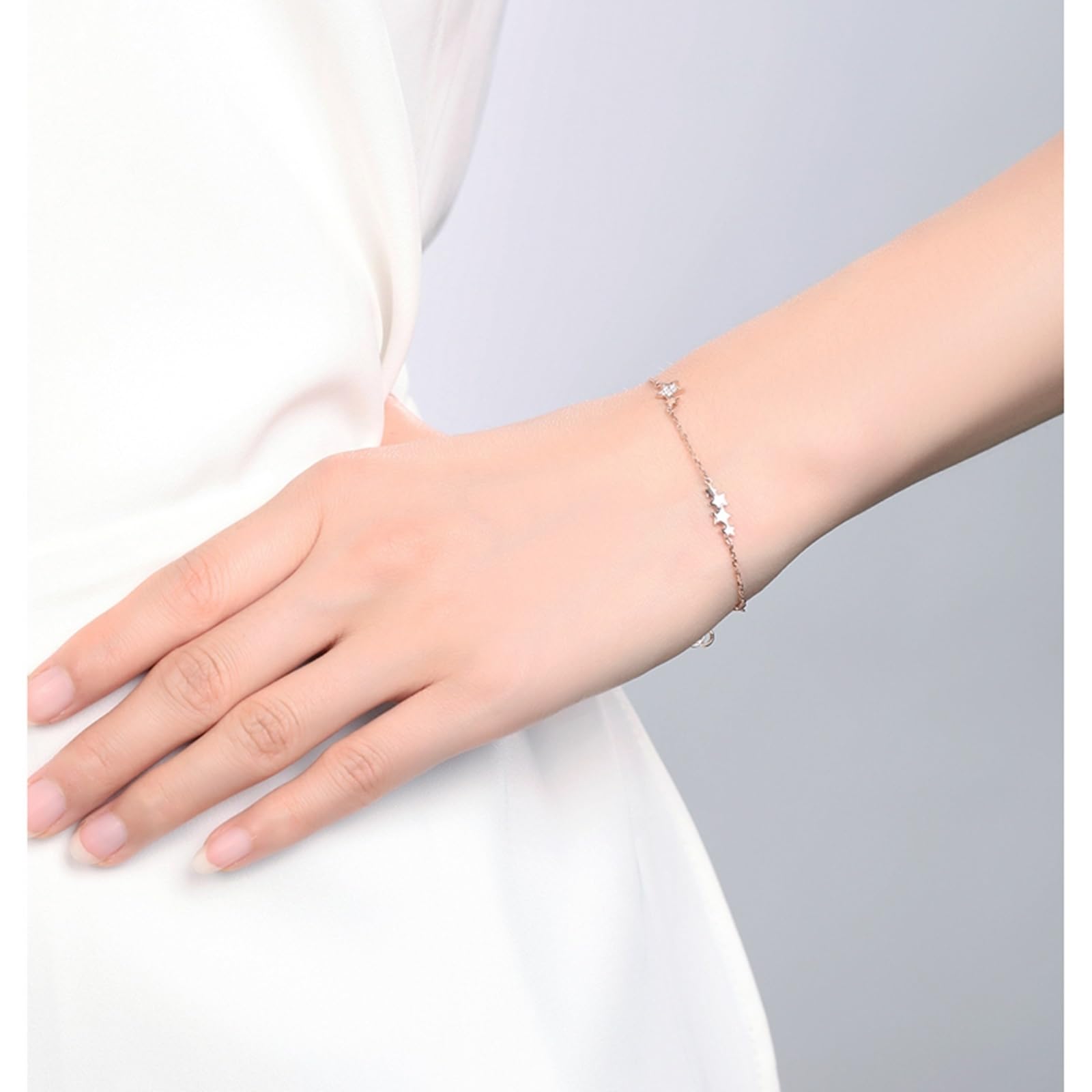 Bracciale Oro Rosa 18k/14k/9k, Bracciale Donna con Diamante 0.03ct 16-18 cm Estensione 4 cm, Braccialetti Sposa Fidanzati