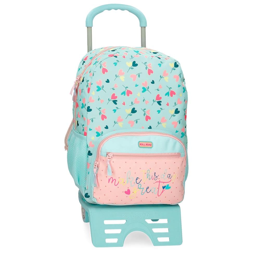 ROLL ROAD Queen of hearts Mochila con Carro Multicolor 31x42x13 cms Poliéster 15,6L