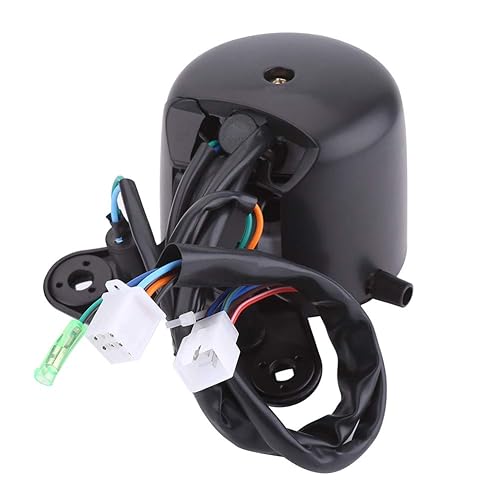 Miniatura 5 de Velocímetro de motocicleta, 12 V universal de metal + plástico doble odómetro velocímetro medidor de engranajes pantalla digital (negro)