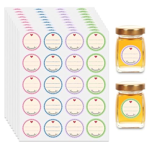 Marmeladenglas Etiketten Marmeladengläser 200 Stk Marmeladen Etiketten Selbstklebend Marmelade Aufkleber für Marmeladengläser 38mm