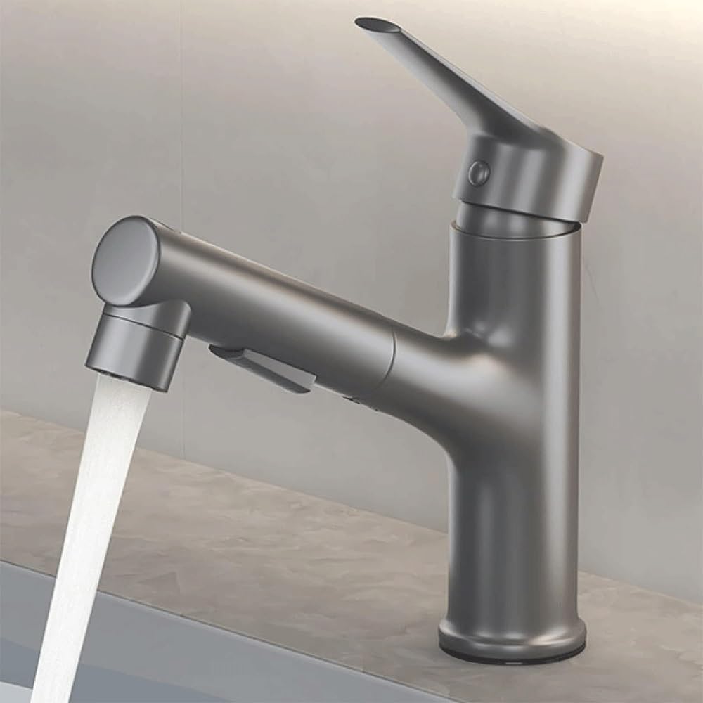 Robinet cascade de salle de bain extensible avec mitigeur noir mat