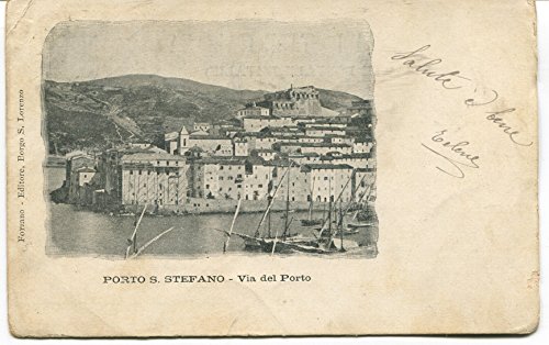 1901 Porto S. Stefano via del Porto barche destinazione Salerno FP B/N VG Cartolina Postale