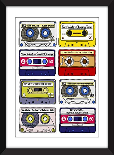 Tom Waits Albums - Unframed Retro Cassette Print - Ideal Gift for Tom Waits Fan/Ungerahmter Druck