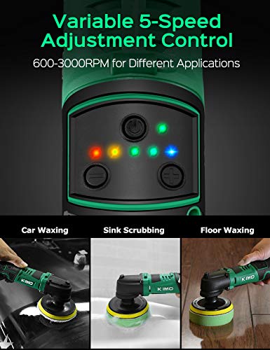 Cordless Polisher, Kimo 12V 3” Car Buffer Polisher Kit W/ 2.0Ah Battery&Fast Charger, Variable Speed, 4 Polishing Pads, Cordless Polisher For Car Detailing/Car Scratch Repairing #TOP2