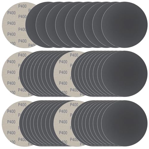 Image of 6 Inch 50 Pcs Wet Dry Sanding Discs Hook and Loop, 400 Grit Sandpaper Automotive Wood Metal Polishing & Sanding, Silicon Carbide Sand Paper for Random Orbital Sander (Grit 400)