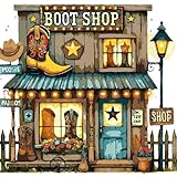 Cowboy Boot Shop DIY Paint By Numbers Kit on Canvas...