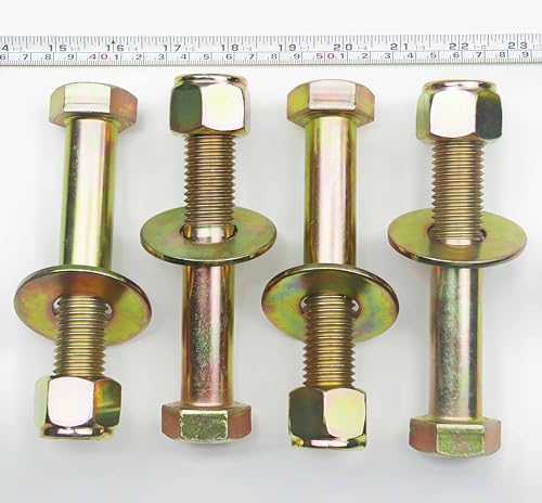 Image of 7 /8 inch x 5 inch Hex Head Bolt by Color Galvanization with Nylon Lock nut and Large Size Washer Assortment Kit,Alloy Steel,Grade 8.(4pcs Pack),by Metalsuberg