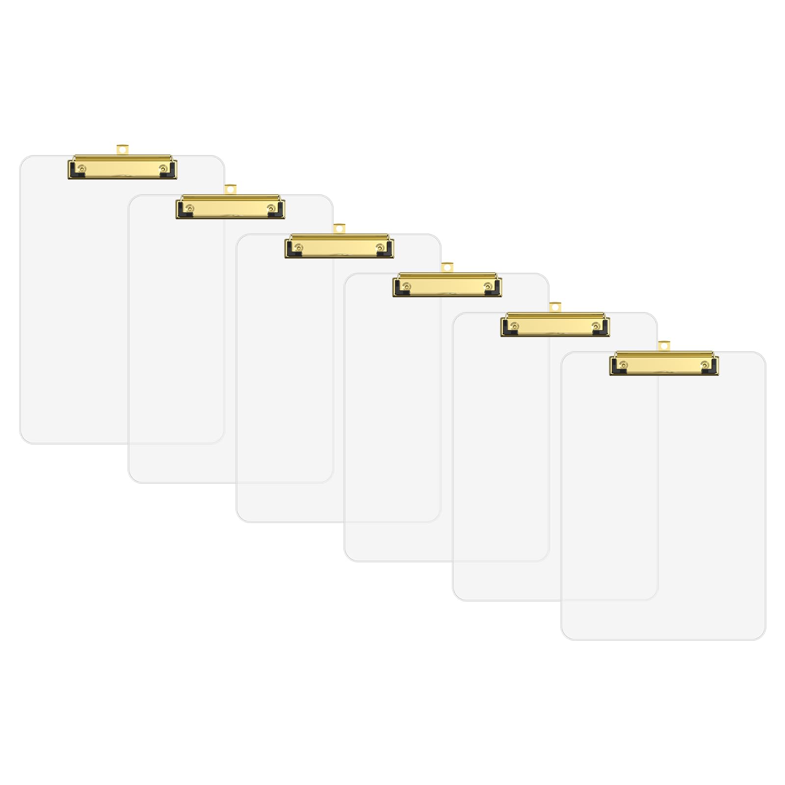 Zoenley Plastic Clipboard Set of 6, Clear 8.5 x 11'' Clip Board