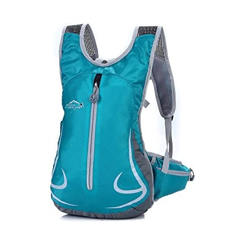 ONTYZZ Fahrradrucksack Damen Männer Kleiner Sportrucksack Wanderrucksack Ultraleicht Rucksack Radfahren Rucksack MTB Laufen Rucksack Wasserdicht Skirucksack Türkis Cover