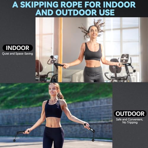 Ropeless Skipping Rope - Cordless Jump Rope With Digital Counter, Portable Wireless Jump Rope, Ropeless Skipping Rope For Women Men Adults Kids Fitness, Workout Exercise Cardio - Image 5