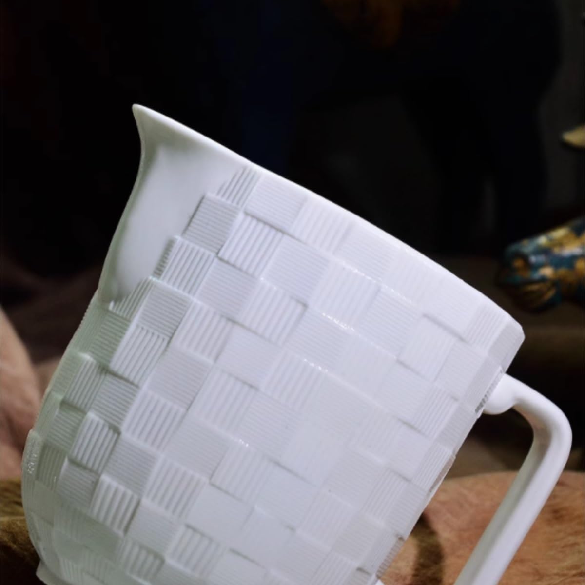 Salsa per condimento per insalata Nordic Semplice Piccola Griglia Lattina di latte in ceramica bianca Tazza di latte Caffè Europeo Tazza di latte Salsiera per Cucina Ristorante