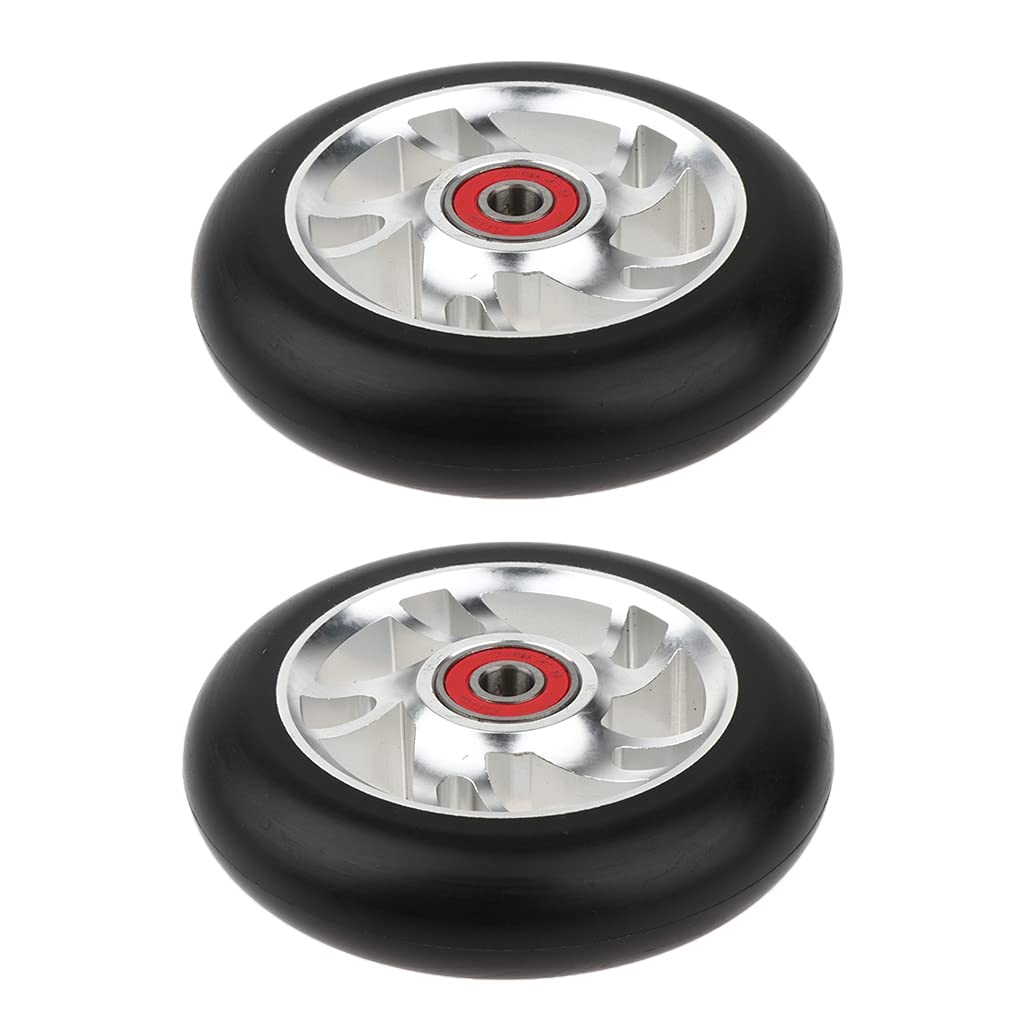 Ruote Monopattino Freestyle 2pcs Sostituzione 100mm Push/Kick/Stunt Scooter Ruote con Cuscinetti e boccole Scooter Scooter Professionale Scooter Sostituzione Ruote Monopattino Elettrico